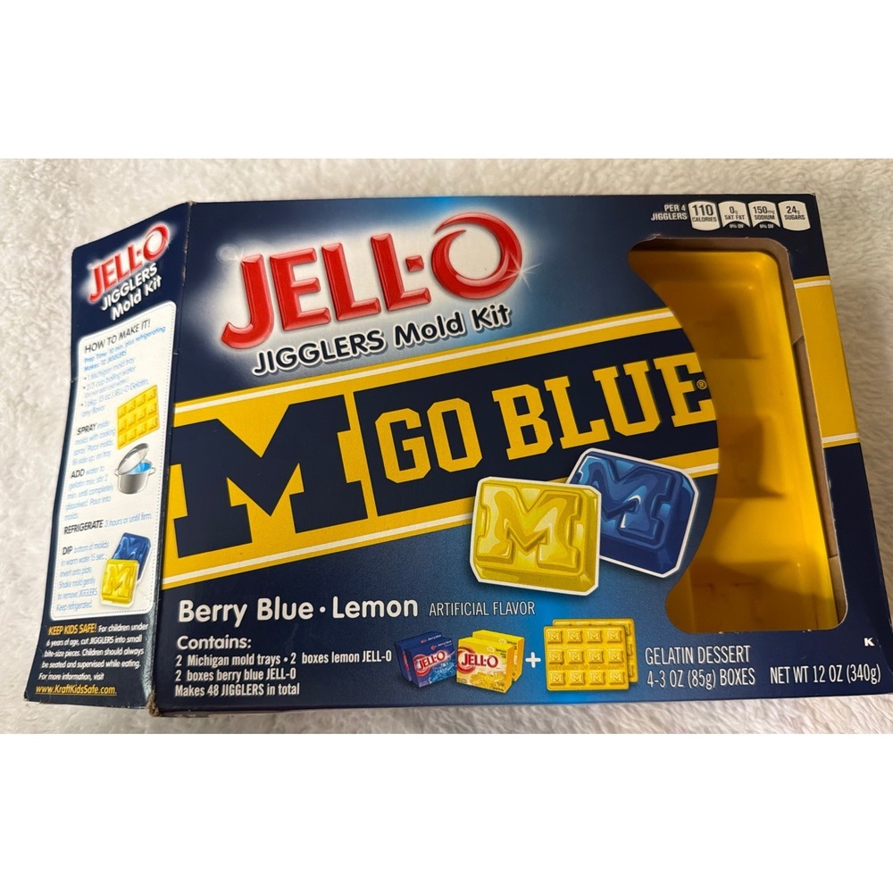 U OF M Jello Jigglers 2 Jello Shots Mold Trays University Of Michigan In Box